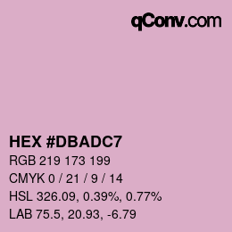 Color code: HEX #DBADC7 | qconv.com