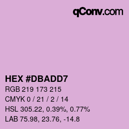 カラーコード: HEX #DBADD7 | qconv.com