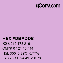 Color code: HEX #DBADDB | qconv.com
