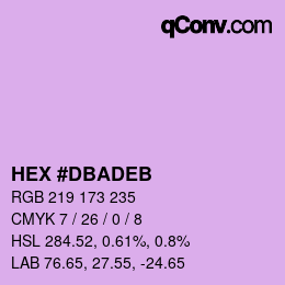 カラーコード: HEX #DBADEB | qconv.com