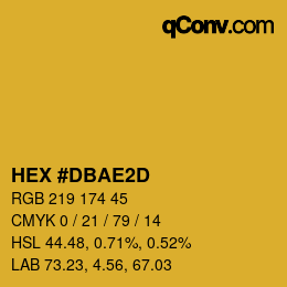 Color code: HEX #DBAE2D | qconv.com