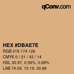 Color code: HEX #DBAE7E | qconv.com