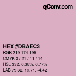 颜色代码: HEX #DBAEC3 | qconv.com