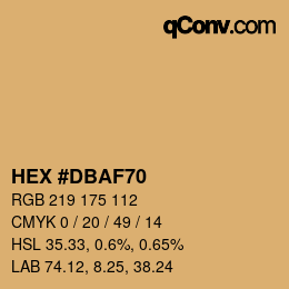 Color code: HEX #DBAF70 | qconv.com