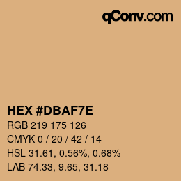 Color code: HEX #DBAF7E | qconv.com