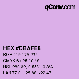 カラーコード: HEX #DBAFE8 | qconv.com