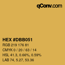 Color code: HEX #DBB051 | qconv.com