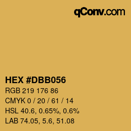 Color code: HEX #DBB056 | qconv.com