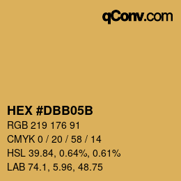 Farbcode: HEX #DBB05B | qconv.com