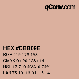 カラーコード: HEX #DBB09E | qconv.com