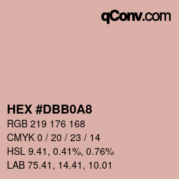 Color code: HEX #DBB0A8 | qconv.com