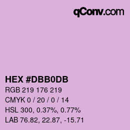 カラーコード: HEX #DBB0DB | qconv.com