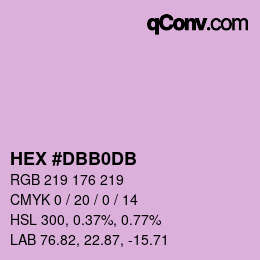 Color code: HEX #DBB0DB | qconv.com