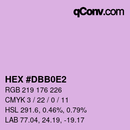 カラーコード: HEX #DBB0E2 | qconv.com