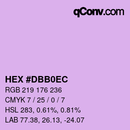 Color code: HEX #DBB0EC | qconv.com