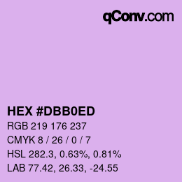 カラーコード: HEX #DBB0ED | qconv.com