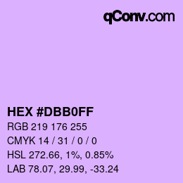 カラーコード: HEX #DBB0FF | qconv.com