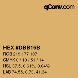 Color code: HEX #DBB16B | qconv.com