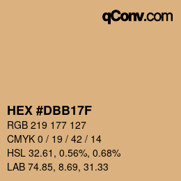 Color code: HEX #DBB17F | qconv.com