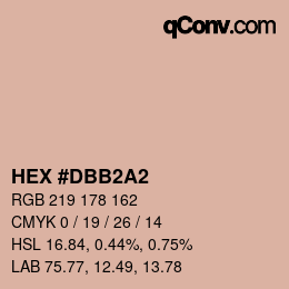 カラーコード: HEX #DBB2A2 | qconv.com