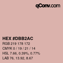 カラーコード: HEX #DBB2AC | qconv.com