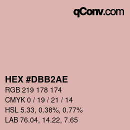 Color code: HEX #DBB2AE | qconv.com
