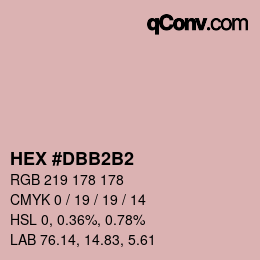 カラーコード: HEX #DBB2B2 | qconv.com