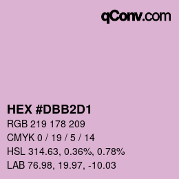 Color code: HEX #DBB2D1 | qconv.com