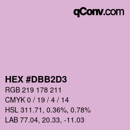 Color code: HEX #DBB2D3 | qconv.com