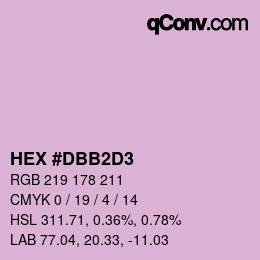 カラーコード: HEX #DBB2D3 | qconv.com