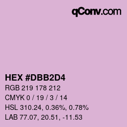 Color code: HEX #DBB2D4 | qconv.com