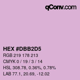 Color code: HEX #DBB2D5 | qconv.com