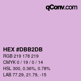 カラーコード: HEX #DBB2DB | qconv.com