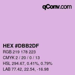 カラーコード: HEX #DBB2DF | qconv.com