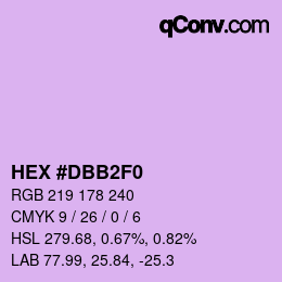 カラーコード: HEX #DBB2F0 | qconv.com