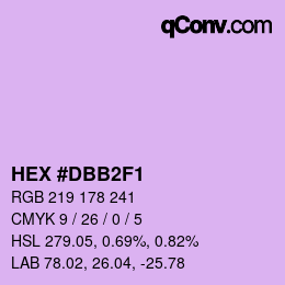 Color code: HEX #DBB2F1 | qconv.com