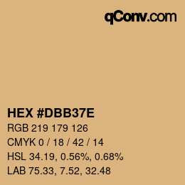 Color code: HEX #DBB37E | qconv.com