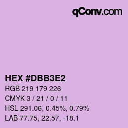 Color code: HEX #DBB3E2 | qconv.com