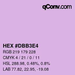 Color code: HEX #DBB3E4 | qconv.com