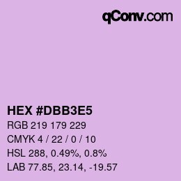 颜色代码: HEX #DBB3E5 | qconv.com