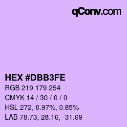 カラーコード: HEX #DBB3FE | qconv.com