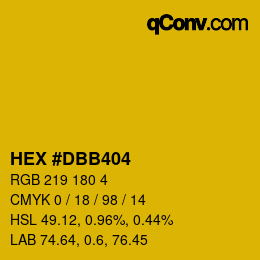 颜色代码: HEX #DBB404 | qconv.com