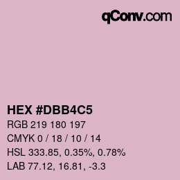 カラーコード: HEX #DBB4C5 | qconv.com