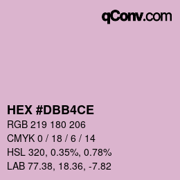 Color code: HEX #DBB4CE | qconv.com
