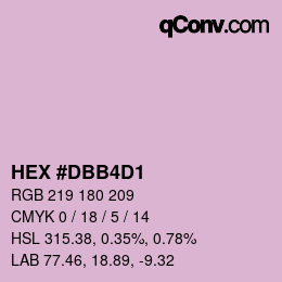 颜色代码: HEX #DBB4D1 | qconv.com