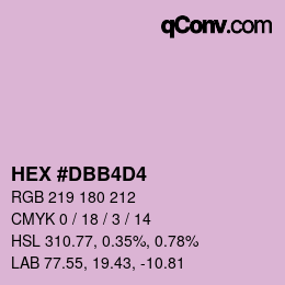 カラーコード: HEX #DBB4D4 | qconv.com