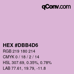 Color code: HEX #DBB4D6 | qconv.com