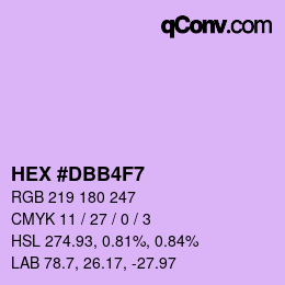 Color code: HEX #DBB4F7 | qconv.com