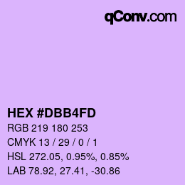 カラーコード: HEX #DBB4FD | qconv.com