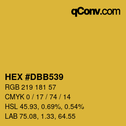 颜色代码: HEX #DBB539 | qconv.com